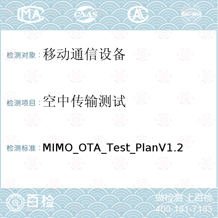 空中传输测试 MIMO_OTA_Test_PlanV1.2  