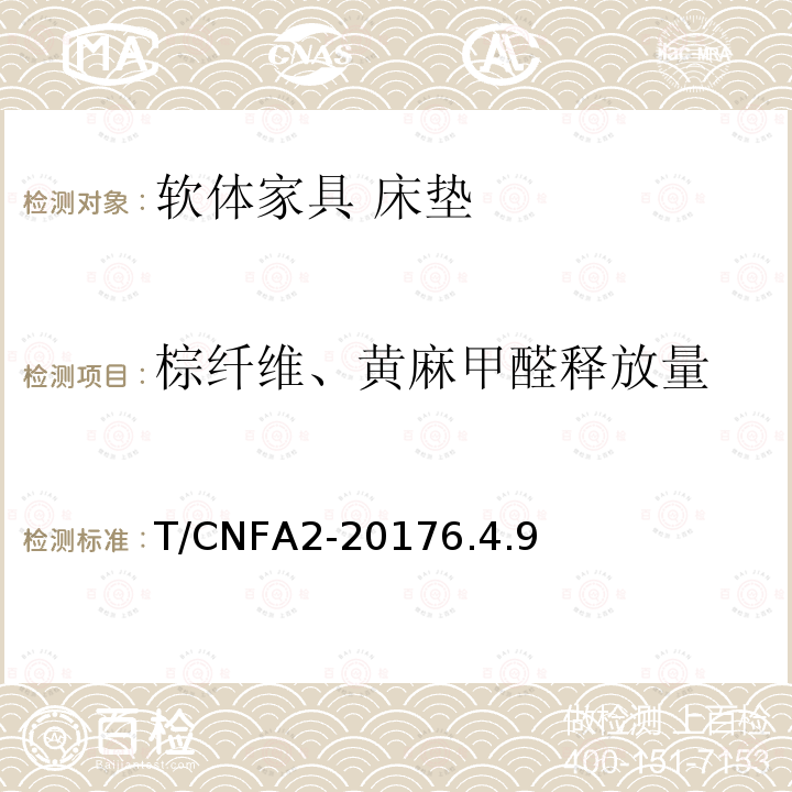 棕纤维、黄麻甲醛释放量 T/CNFA2-20176.4.9  