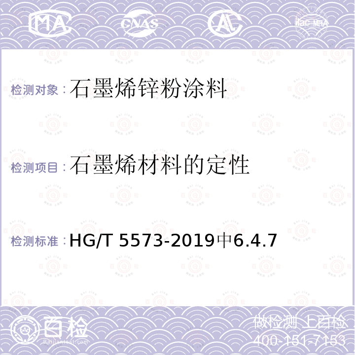 石墨烯材料的定性 石墨烯材料的定性 HG/T 5573-2019中6.4.7