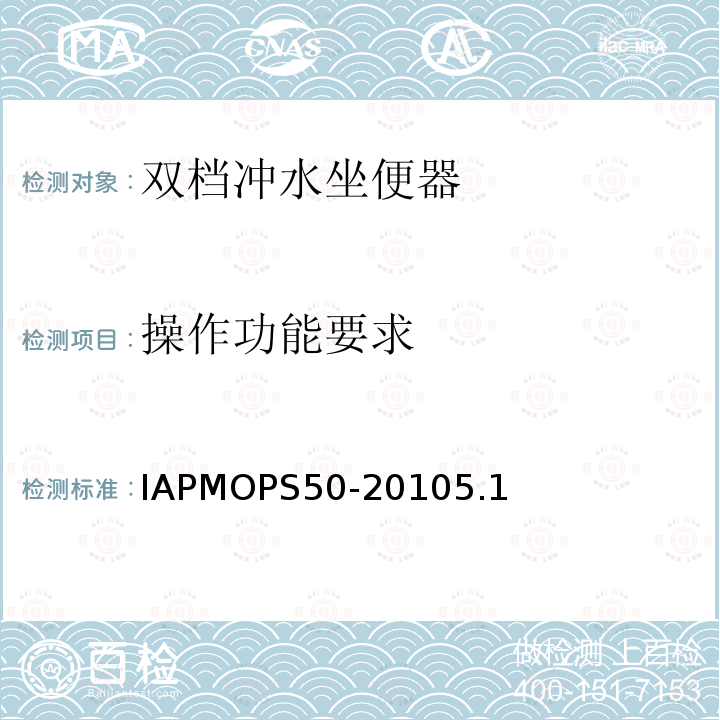 操作功能要求 IAPMOPS50-20105.1  