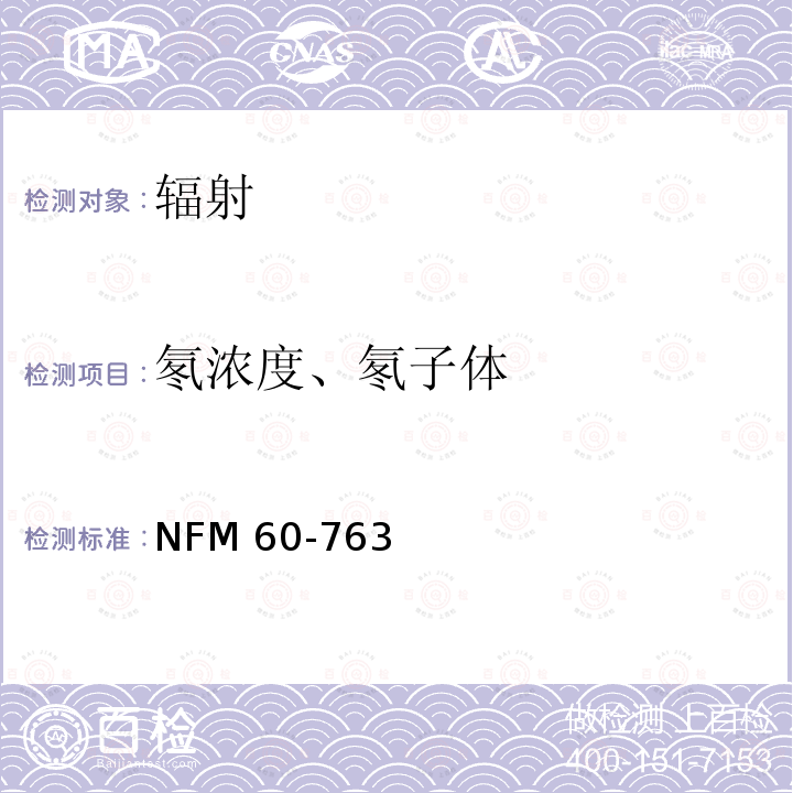 氡浓度、氡子体 NFM 60-763  
