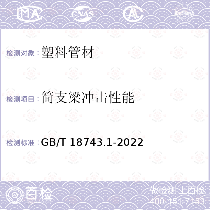 简支梁冲击性能 简支梁冲击性能 GB/T 18743.1-2022