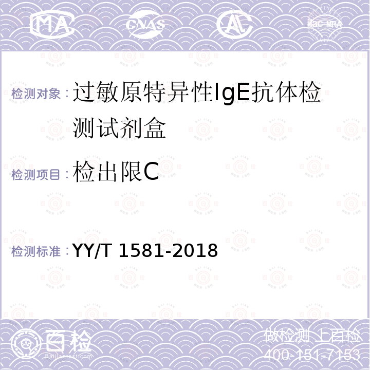 检出限C 检出限C YY/T 1581-2018