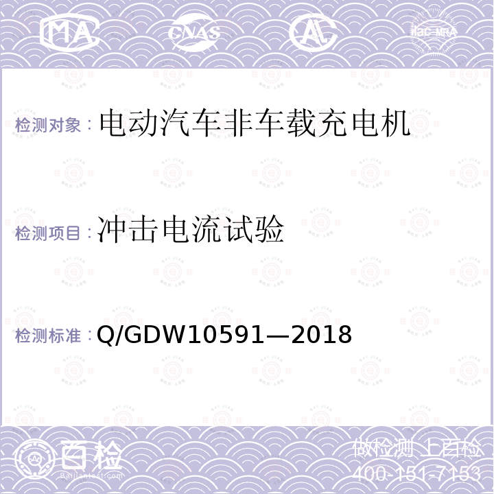 冲击电流试验 冲击电流试验 Q/GDW10591—2018