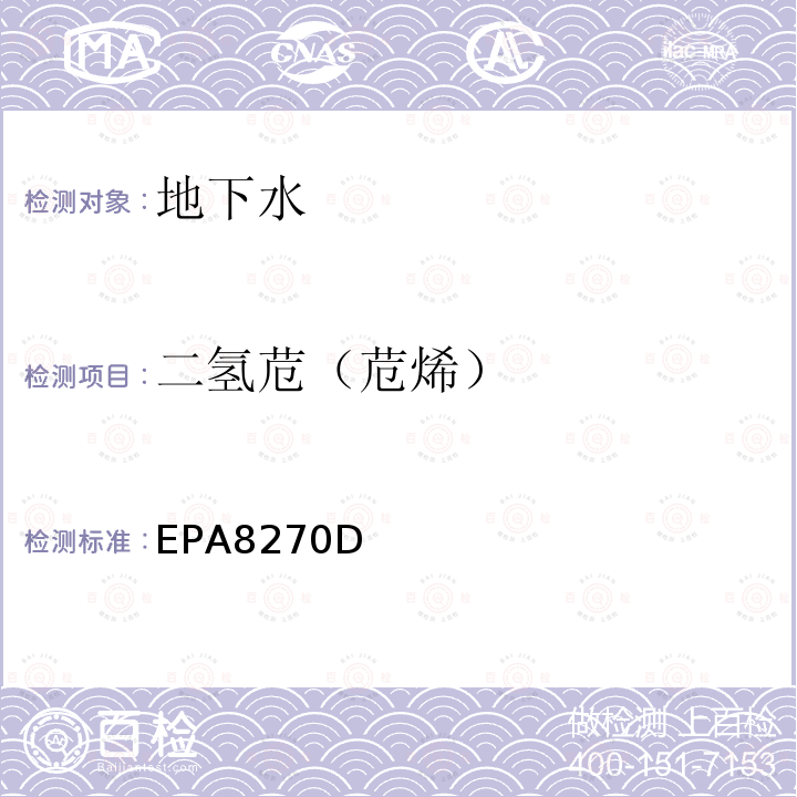 二氢苊（苊烯） EPA 8270D  EPA8270D