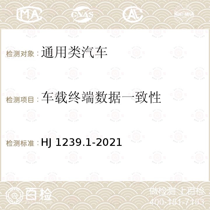 车载终端数据一致性 车载终端数据一致性 HJ 1239.1-2021