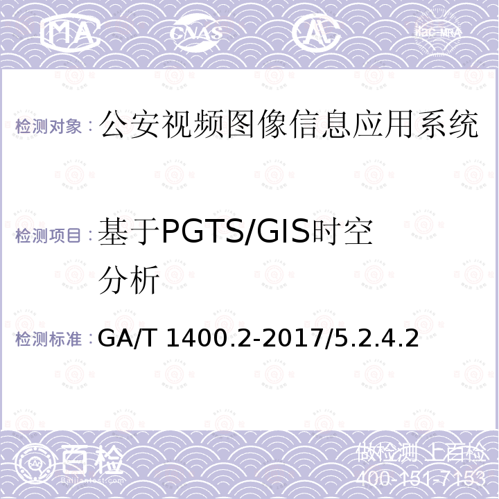 基于PGTS/GIS时空分析 GA/T 1400.2-2017 公安视频图像信息应用系统 第2部分:应用平台技术要求