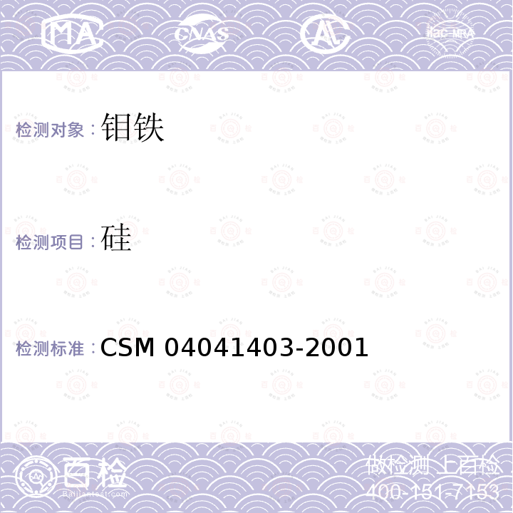 硅 硅 CSM 04041403-2001