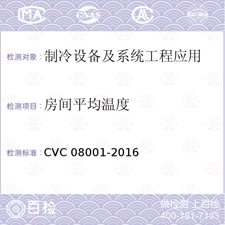 房间平均温度 08001-2016  CVC 