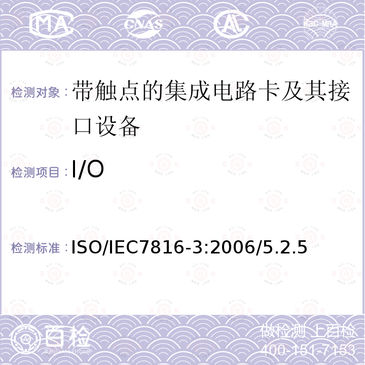 I/O IEC 7816-3:2006  ISO/IEC7816-3:2006/5.2.5
