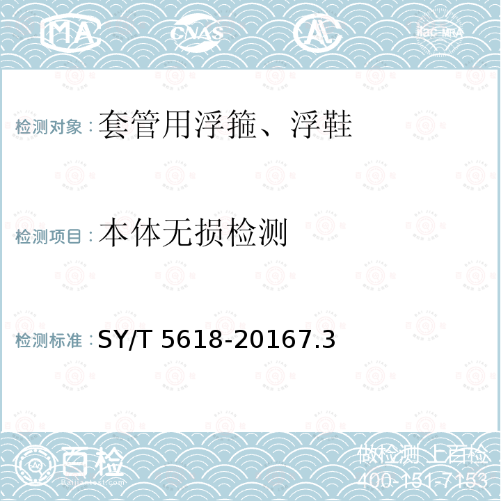 本体无损检测 SY/T 5618-20167  .3