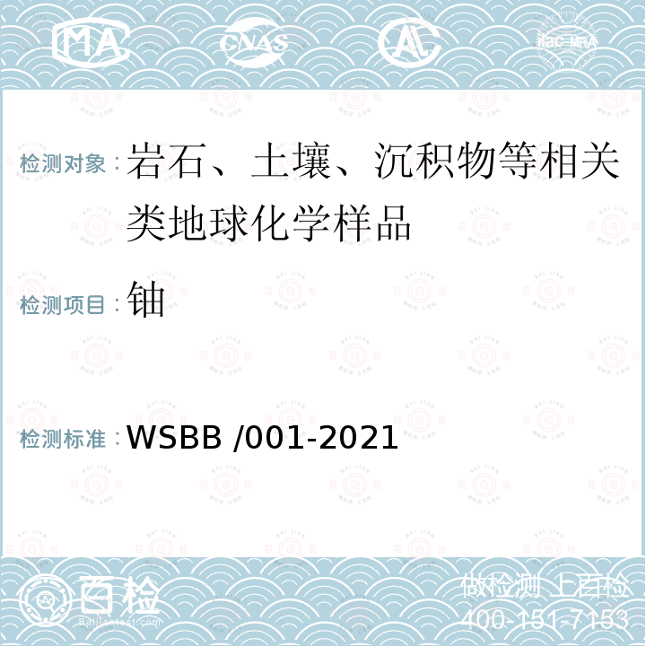铀 铀 WSBB /001-2021