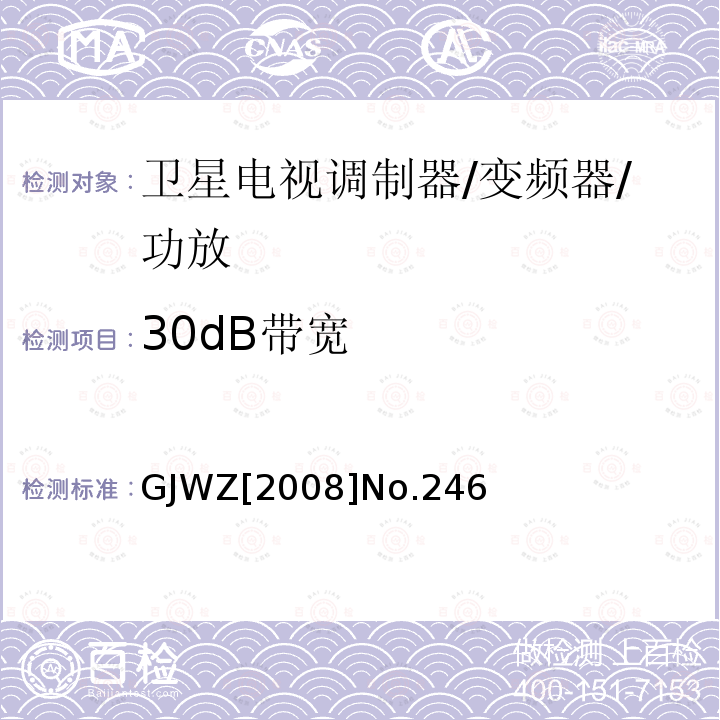30dB带宽 DB带宽 GJWZ[2008 30dB带宽 GJWZ[2008]No.246