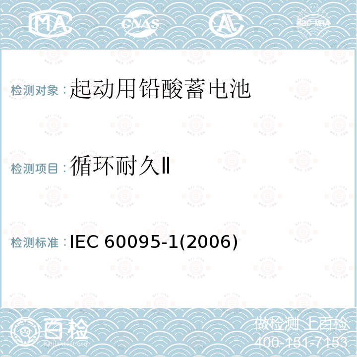 循环耐久Ⅱ 循环耐久Ⅱ IEC 60095-1(2006)