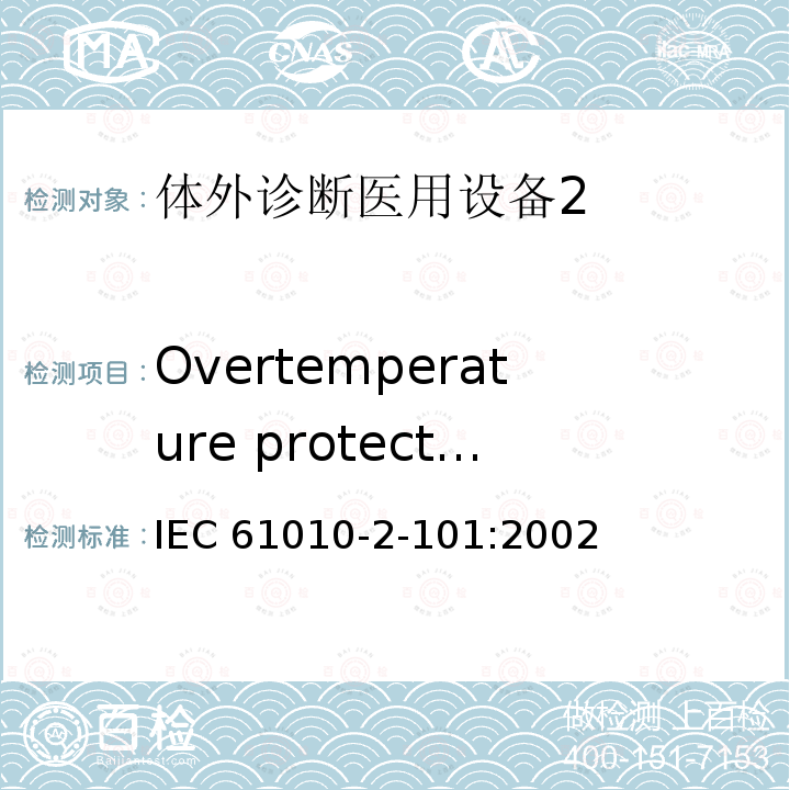 Overtemperature protection devices Overtemperature protection devices IEC 61010-2-101:2002