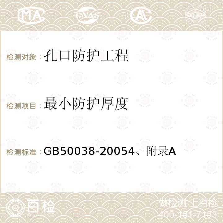 最小防护厚度 GB 50038-2005 人民防空地下室设计规范(附条文说明)