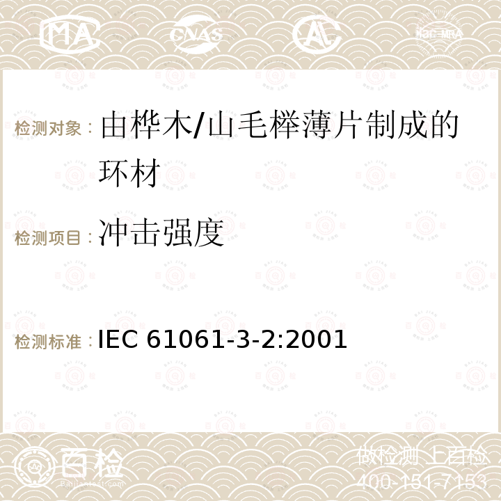 冲击强度 冲击强度 IEC 61061-3-2:2001