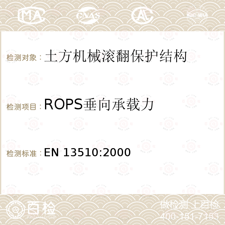 ROPS垂向承载力 ROPS垂向承载力 EN 13510:2000