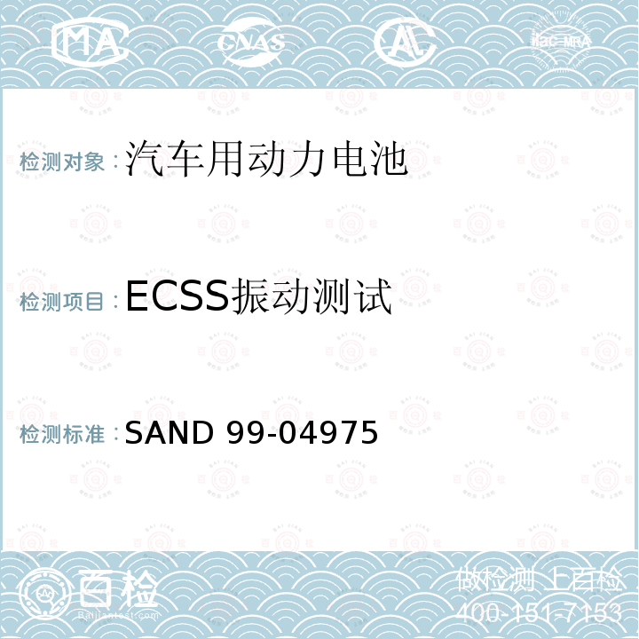 ECSS振动测试 SAND 99-04975  