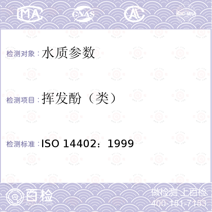挥发酚（类） 挥发酚（类） ISO 14402：1999