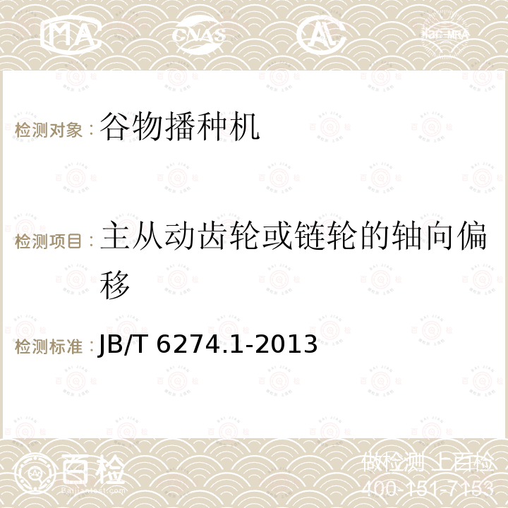 主从动齿轮或链轮的轴向偏移 主从动齿轮或链轮的轴向偏移 JB/T 6274.1-2013