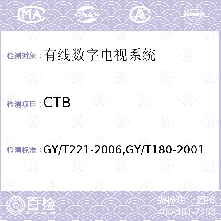 CTB TB GY/T221-2006  GY/T221-2006,GY/T180-2001