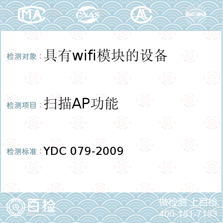 扫描AP功能 扫描AP功能 YDC 079-2009