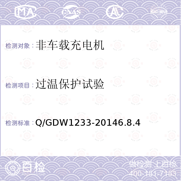 过温保护试验 Q/GDW 1233-2014  Q/GDW1233-20146.8.4