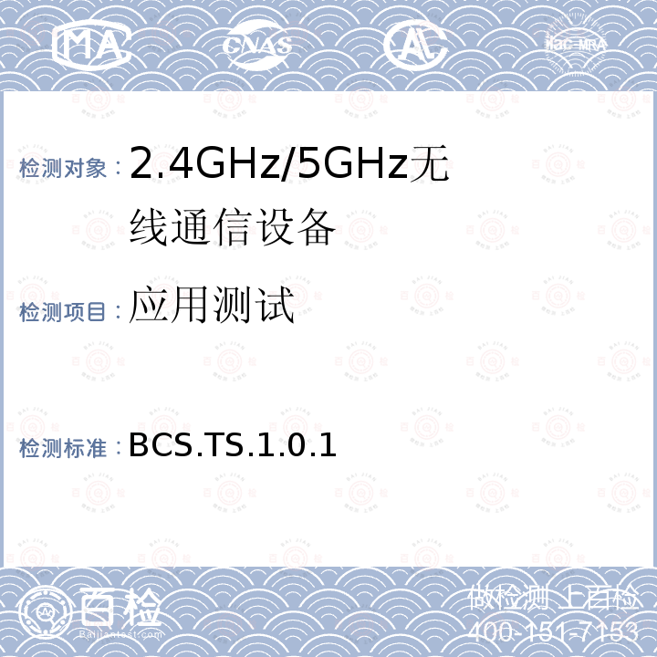 应用测试 BCS.TS.1.0.1  