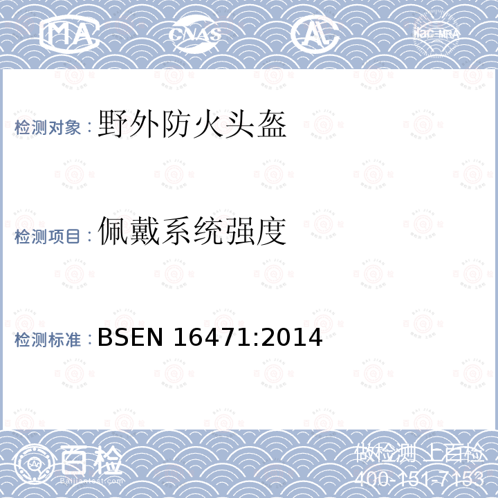 佩戴系统强度 佩戴系统强度 BSEN 16471:2014
