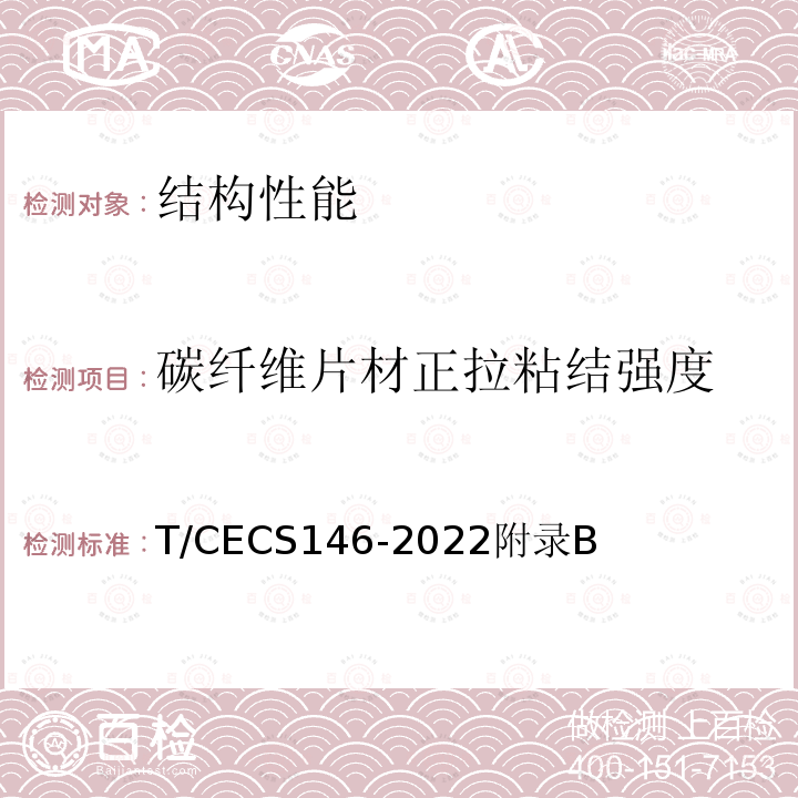 碳纤维片材正拉粘结强度 CECS 146-2022  T/CECS146-2022附录B