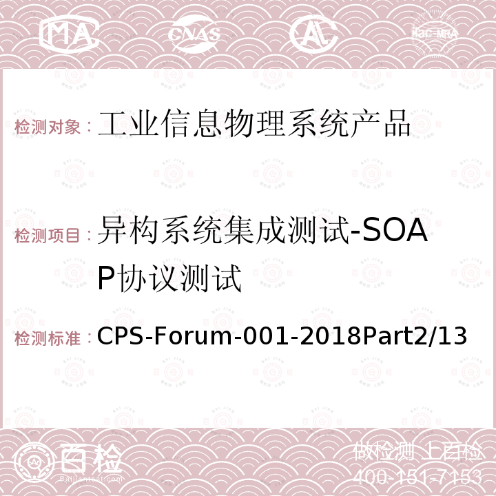 异构系统集成测试-SOAP协议测试 CPS-Forum-001-2018Part2/13  
