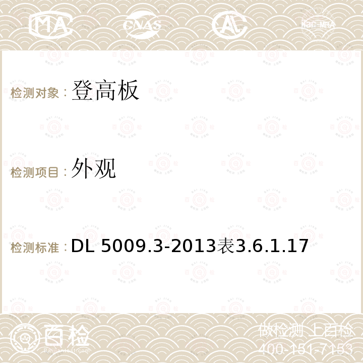 外观 外观 DL 5009.3-2013表3.6.1.17