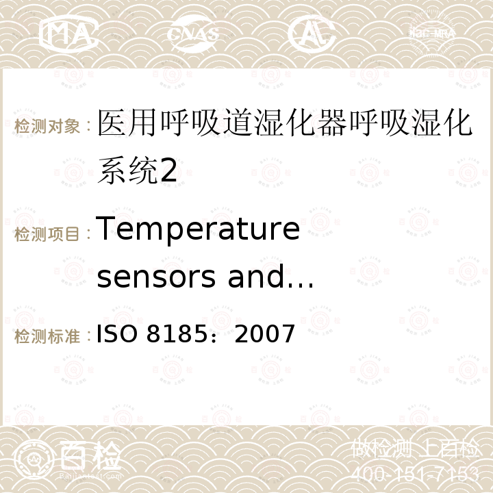 Temperature sensors and temperature sensor ports Temperature sensors and temperature sensor ports ISO 8185：2007