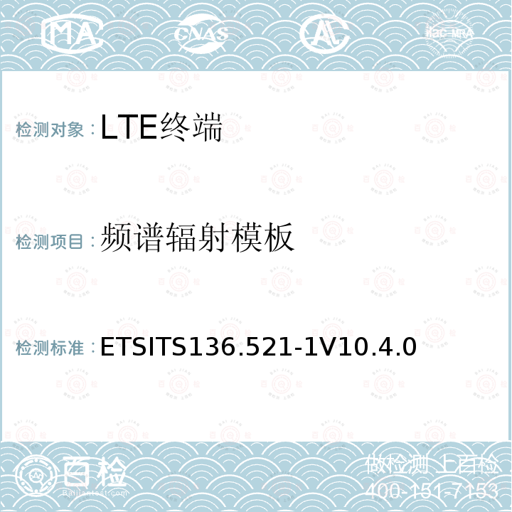 频谱辐射模板 ETSITS136.521-1V10.4.0  