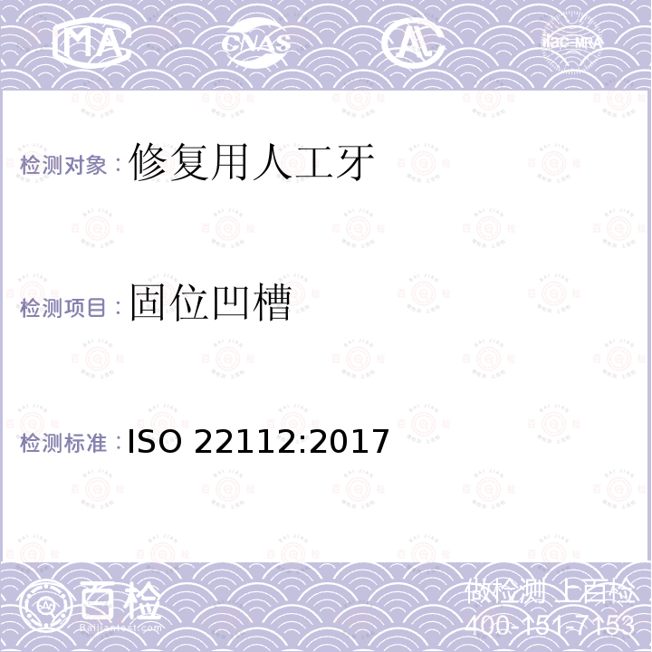 固位凹槽 固位凹槽 ISO 22112:2017