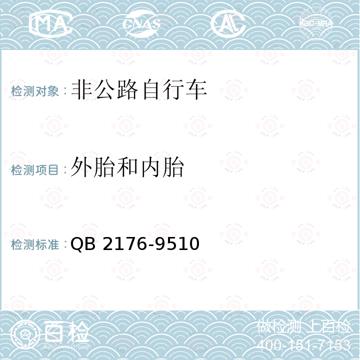 外胎和内胎 外胎和内胎 QB 2176-9510