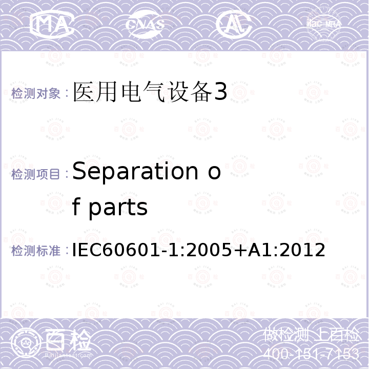 Separation of parts Separation of parts IEC60601-1:2005+A1:2012