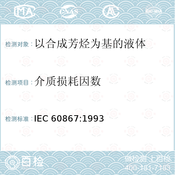 介质损耗因数 介质损耗因数 IEC 60867:1993