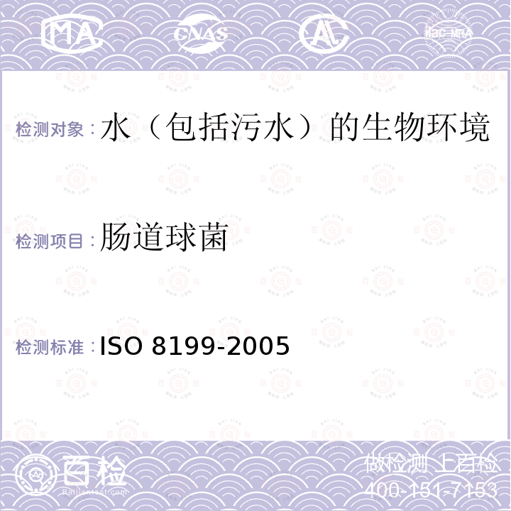 肠道球菌 水质定量-培养微生物计数指南 ISO 8199-2005