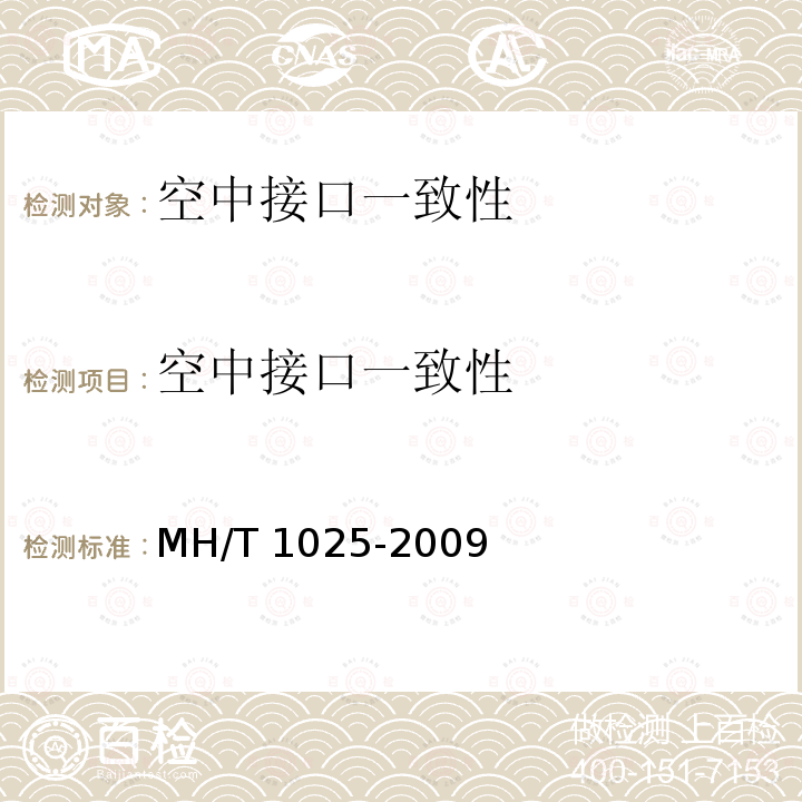 空中接口一致性 民用航空行李运输无线射频识别规范 MH/T 1025-2009