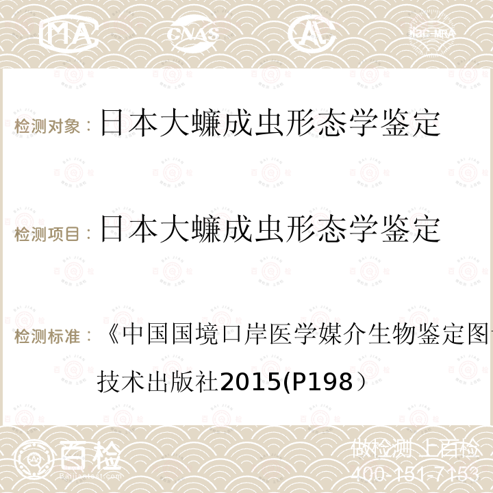 日本大蠊成虫形态学鉴定 《中国国境口岸医学媒介生物鉴定图谱》(第一版)天津科学技术出版社 2015  (P198） 《中国国境口岸医学媒介生物鉴定图谱》(第一版)天津科学技术出版社2015(P198）