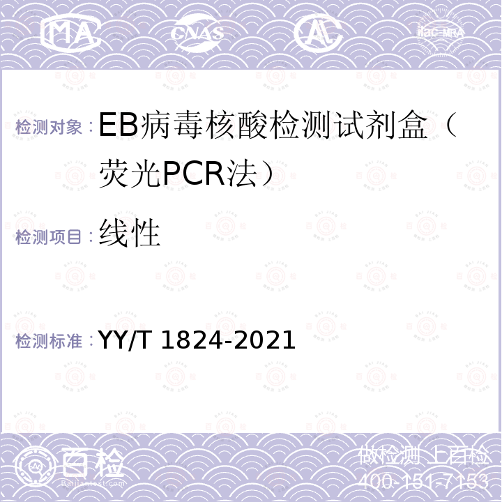 线性 EB病毒核酸检测试剂盒（荧光PCR法） YY/T 1824-2021
