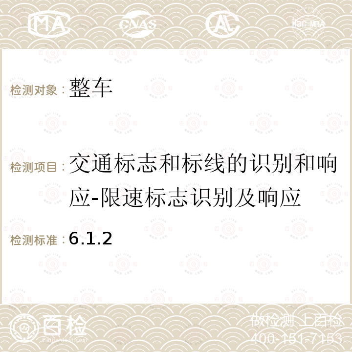 交通标志和标线的识别和响应-限速标志识别及响应 智能网联汽车自动驾驶功能测试规程 6.1.2