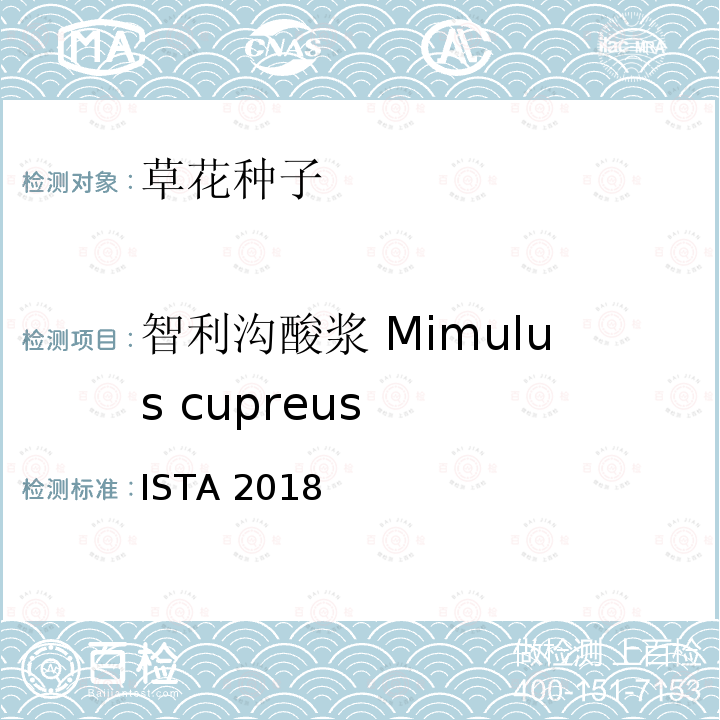 智利沟酸浆 Mimulus cupreus 国际种子检验规程 ISTA 2018