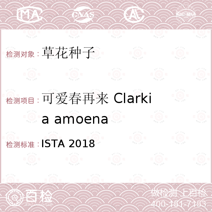 可爱春再来 Clarkia amoena ISTA 2018 国际种子检验规程 