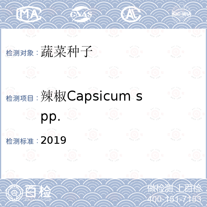 辣椒Capsicum spp. 国际种子检验规程 2019
