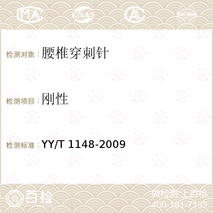 刚性 腰椎穿刺针 YY/T 1148-2009