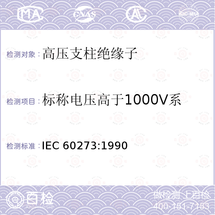 标称电压高于1000V系统用户内和户外支柱绝缘子 标称电压高于1000V户内和户外支柱绝缘子特性 IEC 60273:1990