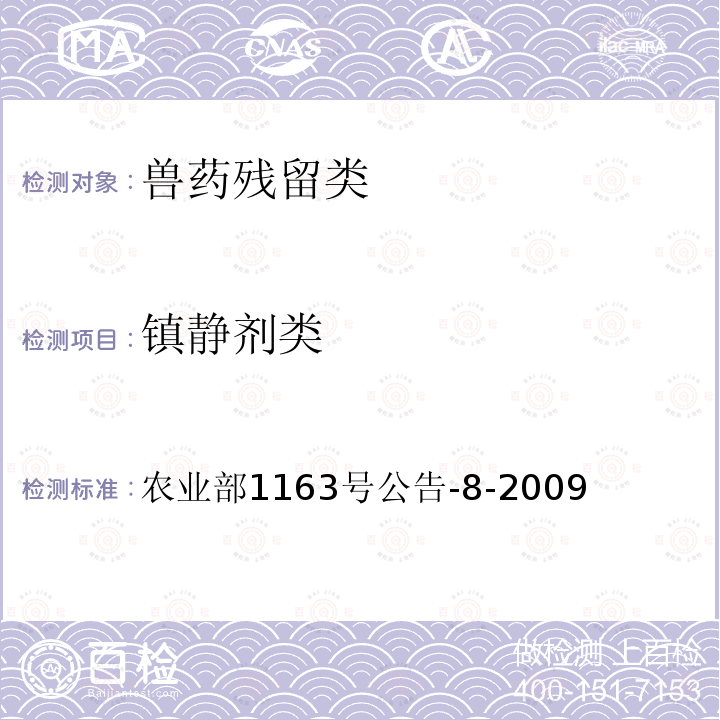 镇静剂类 猪肝中氯丙嗪残留检测 气相色谱-质谱法 农业部1163号公告-8-2009